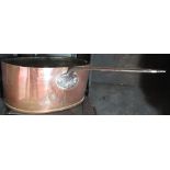 Collection of C19th and later copper, including an oval saucepan with cast iron lid W31cm, a