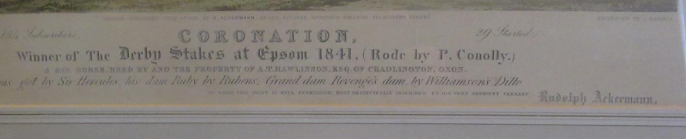 C.Hancock (After) "Coronation, Winner of the Derby stakes at Epsom 1841 (rode by P Connolly)", engr. - Image 2 of 2