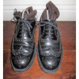 Pair of Churchs of London Attleborough black leather brogues with leather soles and two Churches