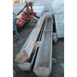 Three large wooden feed troughs L305cm (3)
