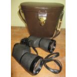 Pair of Karl Zeiss 15 x 60 binoculars No. 515016, L19cm max, in brown leather case