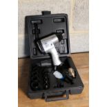 Boxed as new half inch square air impact wrench with accessories