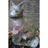 Composite garden model of a fox with two cubs, H45cm