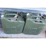 Two green 20l jerry cans (2)