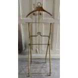 Early C20th folding brass valet stand