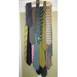 Collection of various patterned silk and other ties, by Dunhill, Dior, Hugo Boss, Moschino, Turnbull