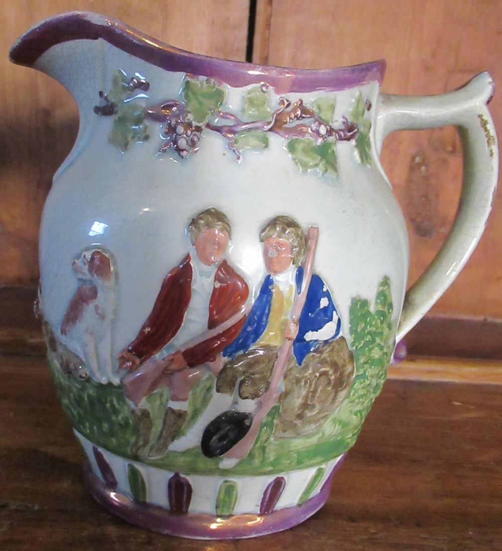 Early C19th jug, lustre decorated and dedicated "Isaac Atkinson, Malton 1825'' a Sunderland lustre - Image 3 of 6