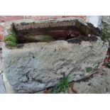 Small rectangular weathered composite trough, W54cm D38cm H30cm