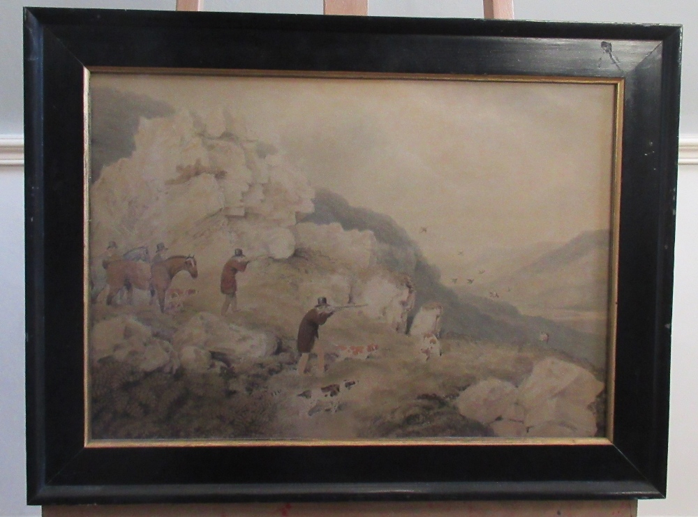 Howitt (Early C19th) Grouse, Duck and Rabbit shooting, watercolour, two signed, and with Frederick - Image 2 of 6
