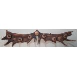 Antler coat rack, with six hooks, and plaque for Arundel Park, W75cm