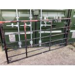 Metal field gate with spring locking handle