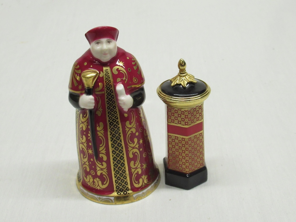 Royal Worcester Cardinal Wolsey Ltd Ed. 318/500 candle snuffer H10.5cm, Royal Worcester