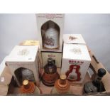 Nine Bells Whisky decanters to include Christmas, commemorative and standard, plus a bottle of Irish