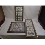 Three framed cigarette card sets