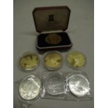 Three 2002 Elizabeth II East Caribbean States gold plated commemorative two dollar coins, Duke of