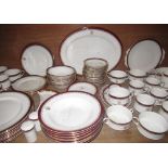 Extensive Royal Albert Paragon Holyrood dinner service with plates, cups, salt and pepper, soul