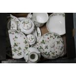 Wedgwood "Wild Strawberry" ice bucket and cover, other matching table ware, Caverswall HRH The