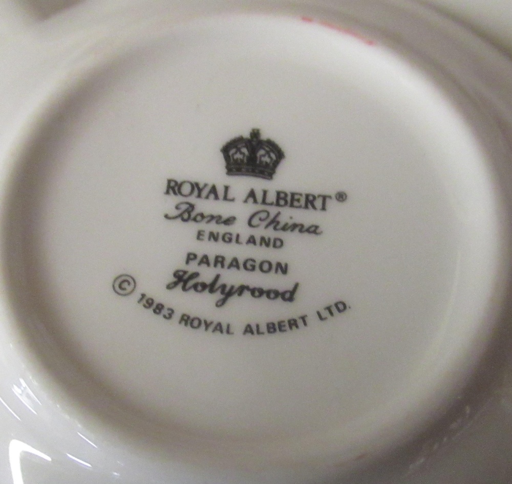 Extensive Royal Albert Paragon Holyrood dinner service with plates, cups, salt and pepper, soul - Image 10 of 12