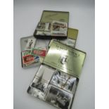 Selection of various cigarette and cigar tins containing a quantity of cigarette cards including