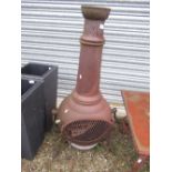 Cast iron chimenea, H115cm