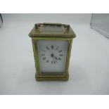 Early C20th French carriage clock timepieces with message and monogram dated 1926