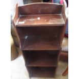 Small mahogany four tier waterfall bookcase W35.5cm D24cm H91cm