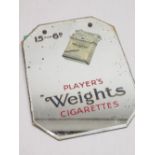 Early C20th Player's Weights Cigarettes, beveled edged advertising mirror with canted corners 25.5cm