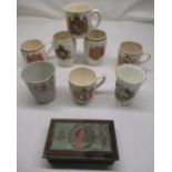 Queen Victoria Diamond Jubilee enamelled beaker, 1837-1897, H10cm, and other royal commemorative