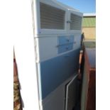 Retro C. 1950's kitchen cabinet with 2 upper glazed doors with 2 short drawers above 2 cupboard