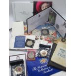 Collection of commemorative crowns and half-crowns, stamps, banknotes etc