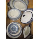 Various blue and white ceramics including Liberty Blue, historical colonial scenes, Beaumont plates,