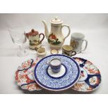 Two Imari plates, Dartington The Princess of Wales and Lady Diana Spencer Ltd ed goblet, 2653/5000