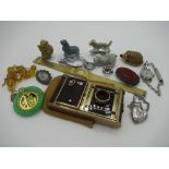 Ladies vanity set with manicure set, compact and mirror in the form of a camera, Oriental painted