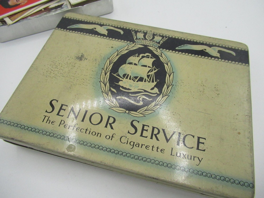 Selection of various cigarette and cigar tins containing a quantity of cigarette cards including - Image 3 of 6