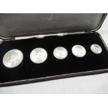 Geo. VI 1946 specimen silver set, last of the silver coinage, specimen crowns 1951, 1960, 1965,