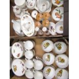 Royal Worcester Evesham tea ware comprising side plates, saucers, cups, other Royal Worcester