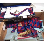 Toyne Kenning & Spencer Ltd., London case containing masonic apron, other masonic regalia