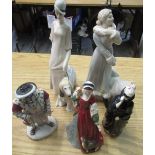 Royal Doulton figurines "A Winter's Walk" H32cm, "Promenade" H33cm, "Masque", "Anne Boleyn" Ltd Ed