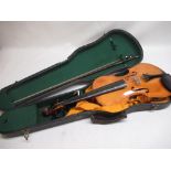 Mid C20th violin, two piece back with Antonius Stradivarius Cremonensis Faciebat Anno 1721 label