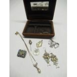 Royal British Legion lapel pin, micro mosaic brooch and small selection of costume jewellery