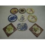 W & R Carlton Ware pair of teapot stands with hand painted decoration of foxgloves Rd. No. 488460