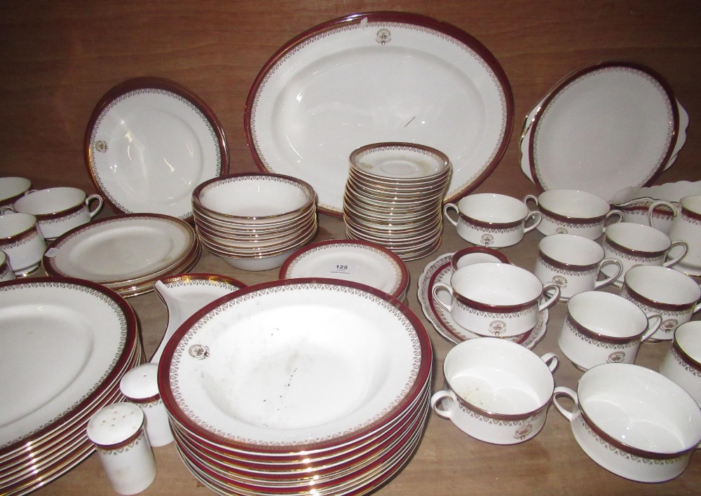 Extensive Royal Albert Paragon Holyrood dinner service with plates, cups, salt and pepper, soul - Image 2 of 12