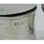 Geo. V silver mustard pot, oval form on ball feet, Sheffield 1919, Geo. V silver mustard pot of