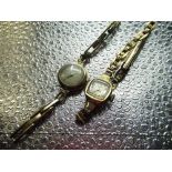 9ct gold Hirco ladies cocktail watch with yellow metal strap, together with a 9ct gold Rone watch (