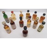 Thirteen miniature single malt Scotch Whiskys to include Highland park 12 and 18 years, four Isle of