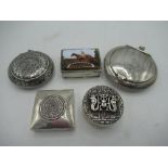 Hallmarked sterling silver trinket box with mirror by Cornelius Desormeaux Saunders & James