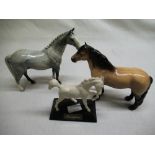 Beswick grey stallion, Beswick Dunn Highland pony (ear A/F) and Beswick foal 'Springtime' (3)