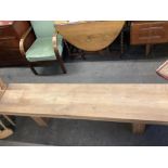 Contemporary Eastern hardwood bench with plain plank top on rectangular hollow legs L200cm W40cm