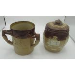 Royal Doulton Lambeth three handled mug and lidded jar