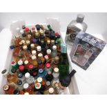 Large selection of miniature blended Scotch Whiskys, Ports, spirits and liquors together with a